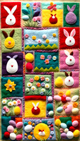Handcrafted felt art piece with colorful Easter catholic celebration themed decorations